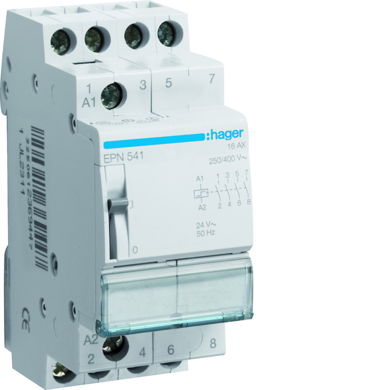 Hager EPN541 Remote switch 16A - 4F - tension of 24V