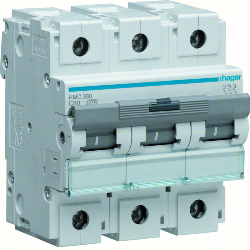 Hmc Accessory Module Hager HMC380 Circuit breaker 80A 3P 15kA curve C 4,5 modules