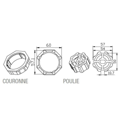 Adaptateur octogonal 59 x...