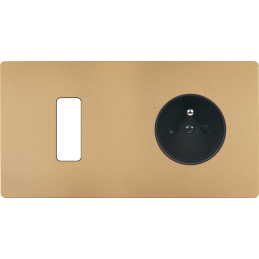 Switch plate 'M' brass sand...