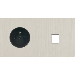 Switch plate 'M' brushed...