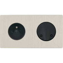 Switch plate 'M' brushed...