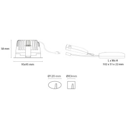 SOFT Square downlight praça...