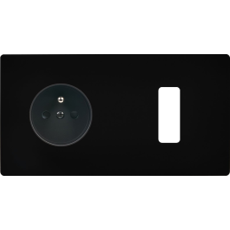 Switch plate 'M' Matt black...