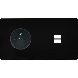 Switch plate 'M' Matt black...