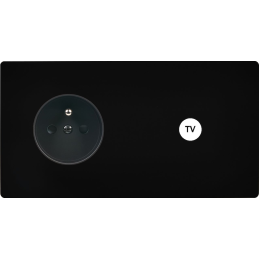 Switch plate 'M' Matt black...