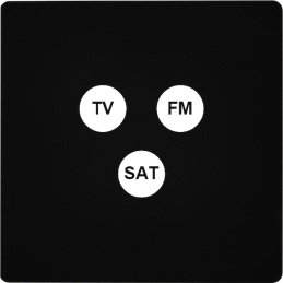 Switch plate 'M' Matt black...