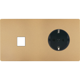 Switch plate 'M' brass sand...