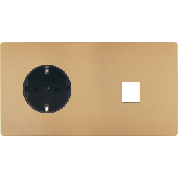 Switch plate 'M' brass sand...