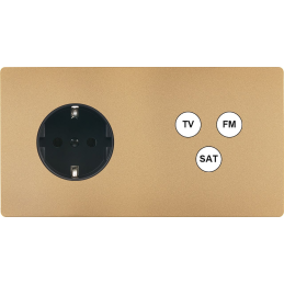 Switch plate 'M' brass sand...