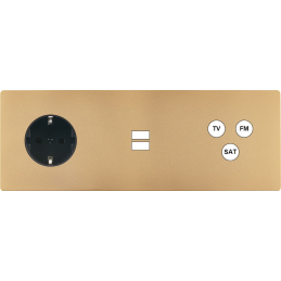 Switch plate 'M' brass sand...