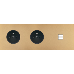 Switch plate 'M' brass sand...