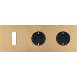 Switch plate 'M' brass sand...