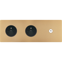 Switch plate 'M' brass sand...