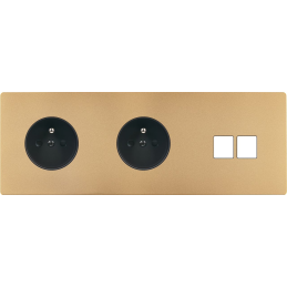 Switch plate 'M' brass sand...