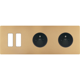 Switch plate 'M' brass sand...