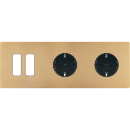 Switch plate 'M' brass sand...