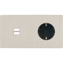 Switch plate 'M' brushed...