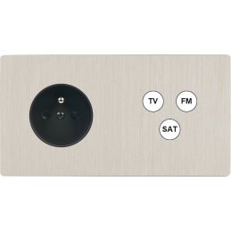 Switch plate 'M' brushed...