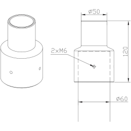 Adaptador em aço pintado...
