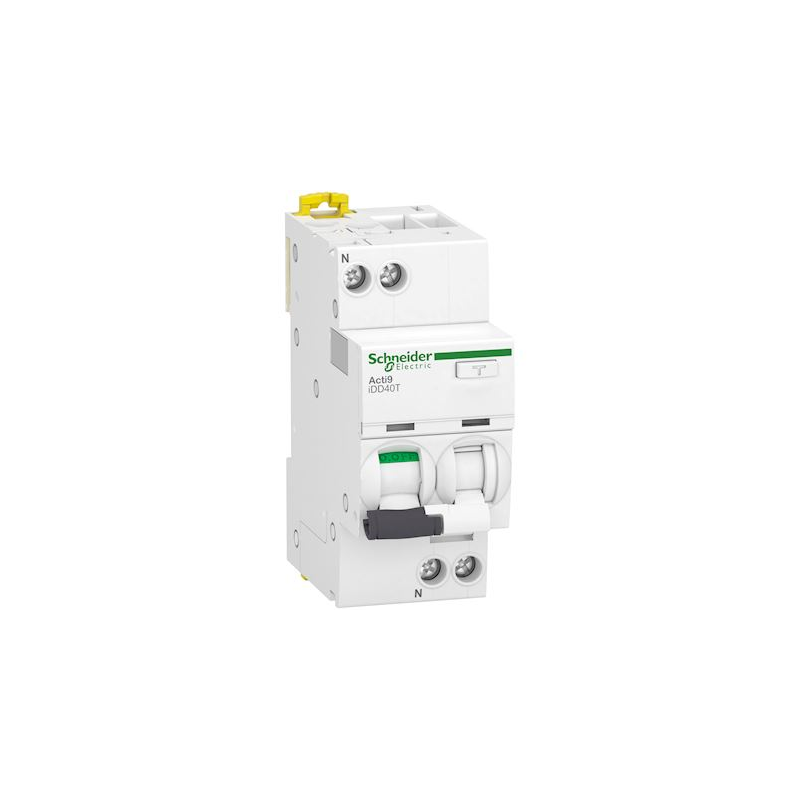 Schneider Electric A9DA2620, Acti9 iDD40T - Disjoncteur dif. - 1P+N 20A -  Crb C - 4500A/6kA - 30mA - Type AC