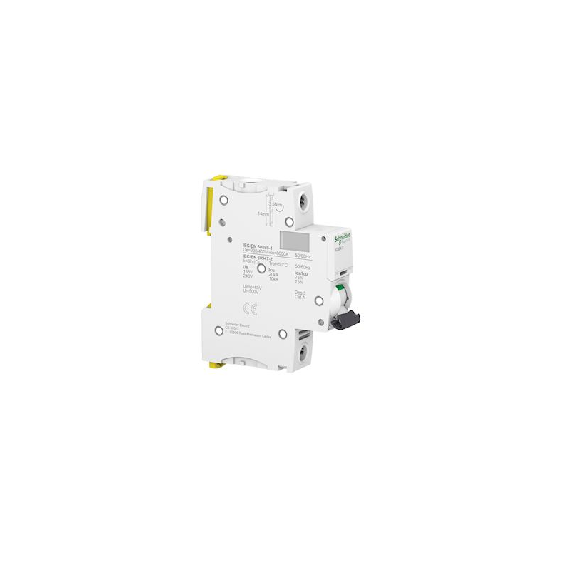 Disjoncteur Schneider Electric IC60N 2P 40A Courbe C - Blanc
