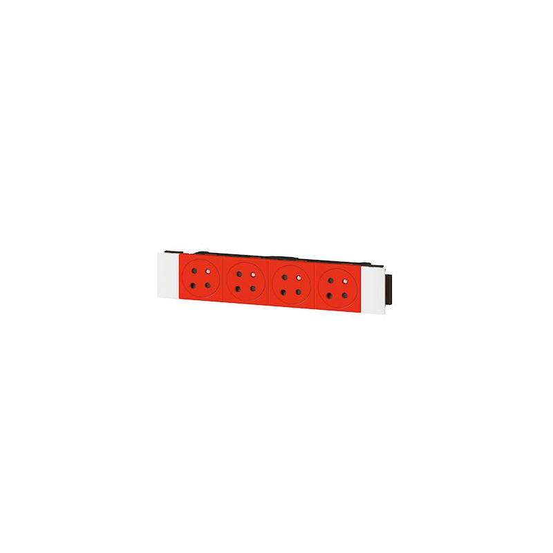 T Coding Plug Legrand 077124L Quadruple plug 2P+T Mosaic surface with coding - for