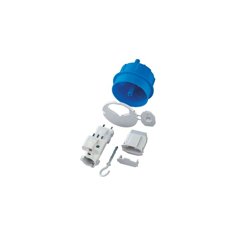 Douille Chantier Schneider Multifix DCL - Culot E27 + Fiche 2P+T, Blanc, 250V/6A
