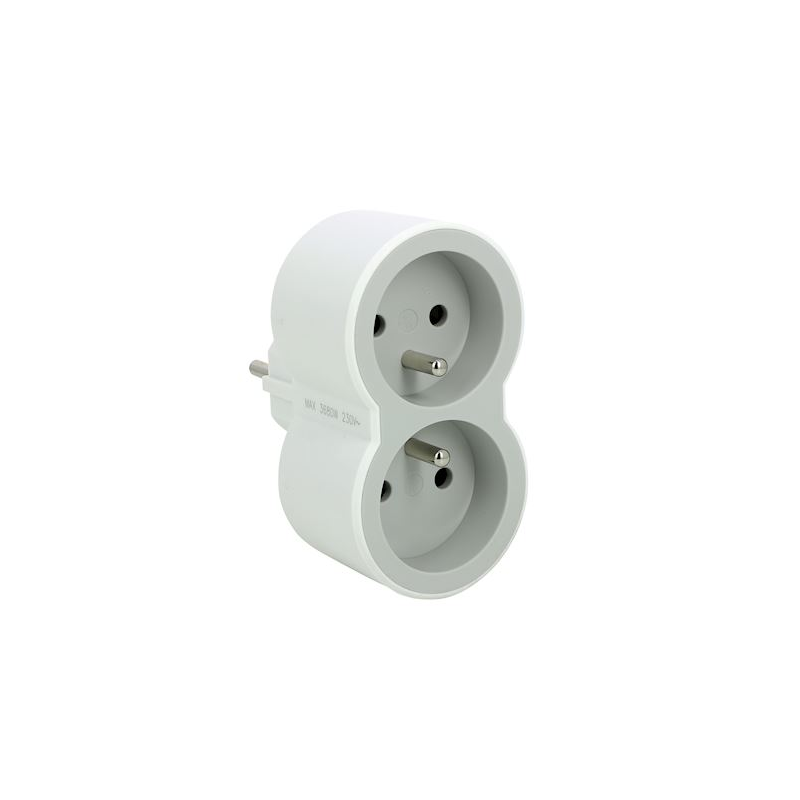 Lot De 2 Adaptateurs Prise Avec Interrupteur Éclairé Noir – 16A 230V 3680W, Verrouillage Sécurité Enfants, Économie D'Énergie