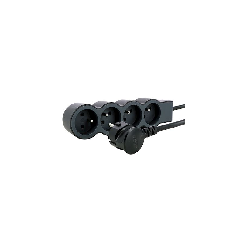 Legrand - Rallonge multiprise rotative avec 3 prises de courant Surface et  interrupteur avec cordon 1,5m - noir et gris foncé