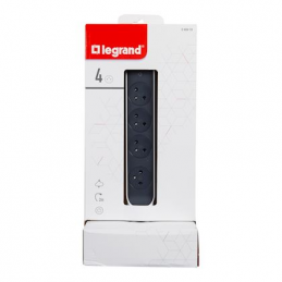LEGRAND - Rallonge multiprise extra-plate avec 5 prises 2P+T standard -  câble de longueur 1,5 m - blanc et gris clair Réf. 049480