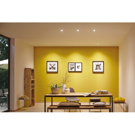 Kit 3 Spots LED Encastrables Paulmann Pour Meuble - Ø 65 Mm, 3x2,5W, 3000K Blanc Chaud, Profondeur 54 Mm, 12V