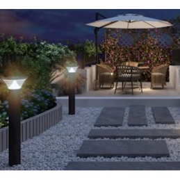 Farola LED solar negro para...