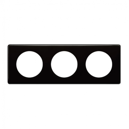 Plaque Double Legrand Sagane Xelio - Laqué Noir, 2 Postes Horizontal, Neuf